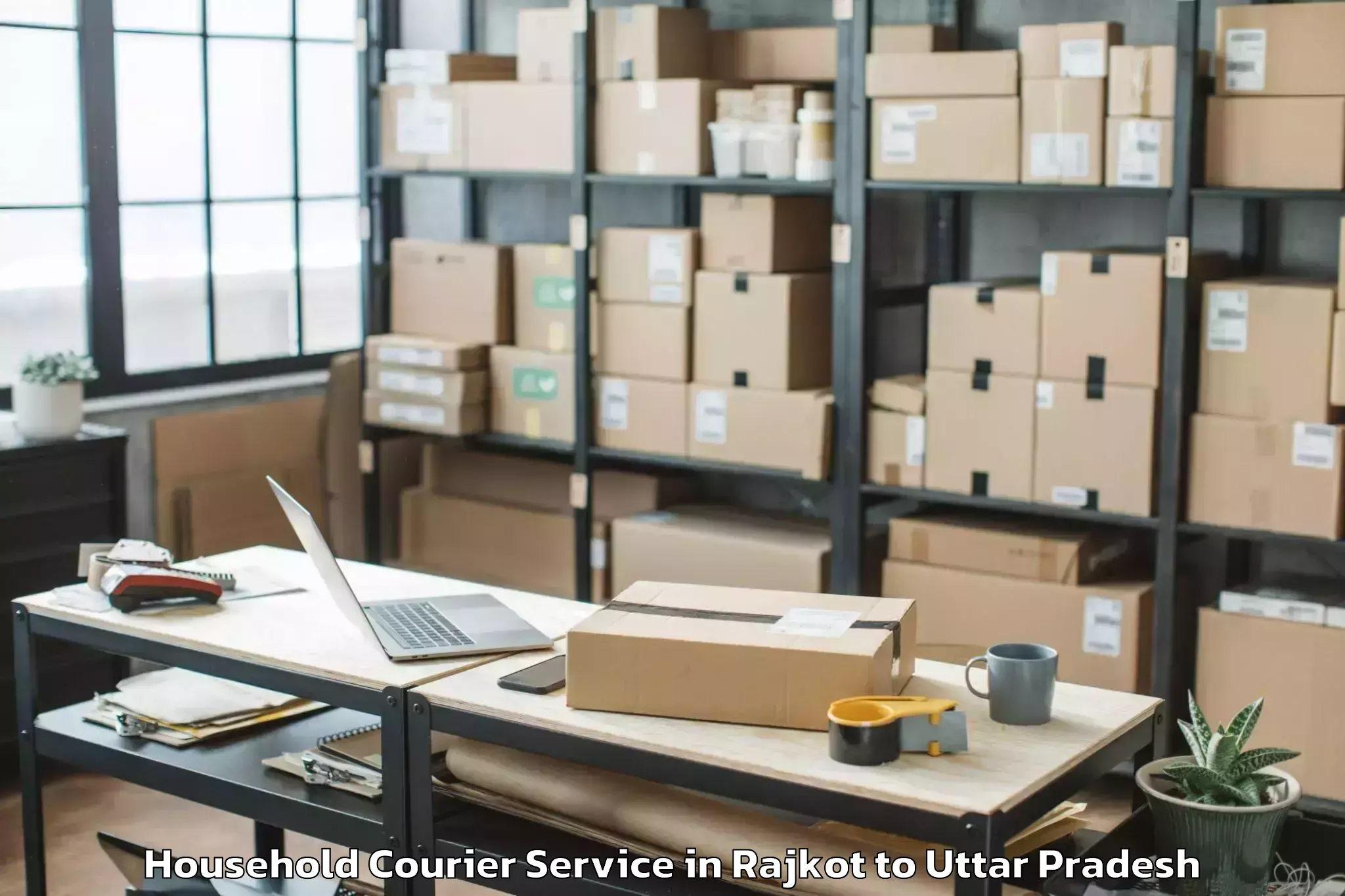 Book Rajkot to Bhadohi Household Courier